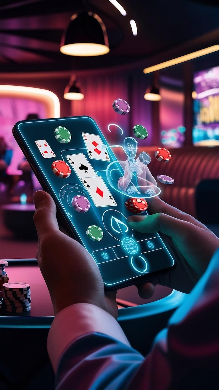 Smartphone with night mode enabled showing BDT22 entertainment options in low-light environment